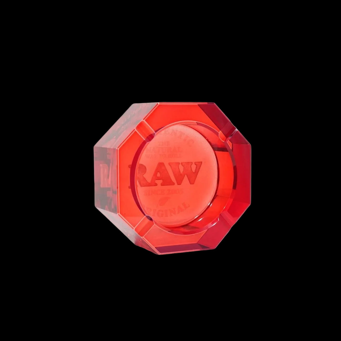 RAW Chrystal Glass Ashtray - Red