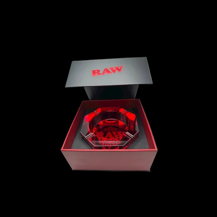 RAW Chrystal Glass Ashtray - Red